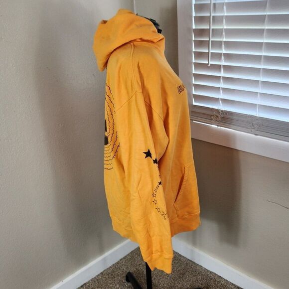 Bianca Chandon Yogi Pullover Hoodie Size XL Orange stars - Picture 6 of 16